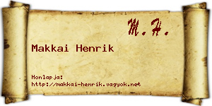 Makkai Henrik névjegykártya